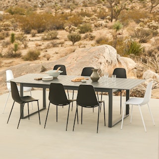 Ofer Dark Gray Table for 6, Extendable