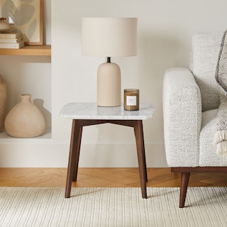 Vena Walnut Square Side Table