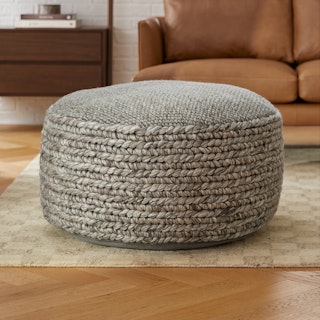 Hira Metal Gray 30" Pouf