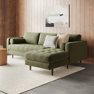 Sven 100" Tufted Right Sectional - Fir Green