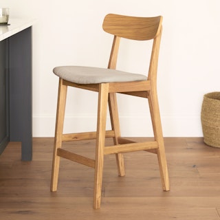 Ecole Welsh Taupe Oak Counter Stool