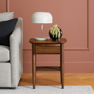 Lenia Walnut Storage Side Table