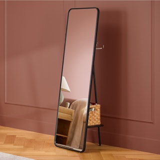 Obero Black Floor Mirror