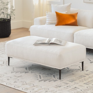 Abisko Quartz White Ottoman