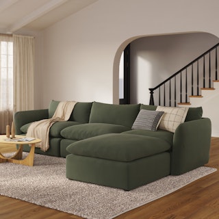 Leigh 131.5" Modular Sectional - Hale Fir Green