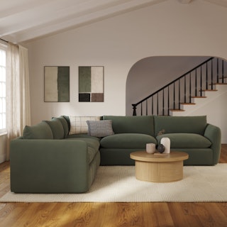 Leigh 126" Modular Corner Sectional - Hale Fir Green