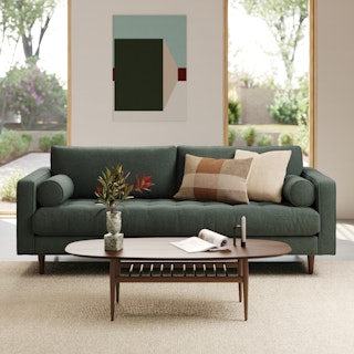 Sven 88" Tufted Bouclé Sofa - Green Wool