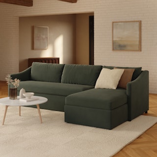 Landry Hale Fir Green Right Sleeper Landry 109" Right Sleeper Sectional - Hale Fir Green