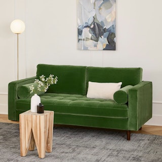 Sven 72" Tufted Velvet Loveseat - Grass Green