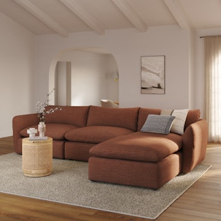 Leigh 131.5" Modular Sectional - Napa Rust