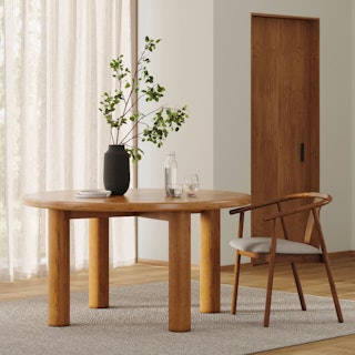 Muhly Smoked Oak Round Dining Table